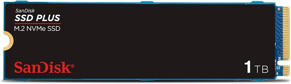 SanDisk Plus 1TB M.2 NVMe SSD PCIe Gen 3 2280 3 Year Warranty