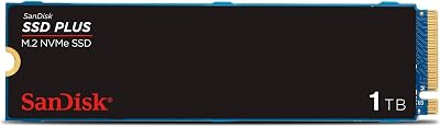SanDisk Plus 1TB M.2 NVMe SSD PCIe Gen 3 2280 3 Year Warranty