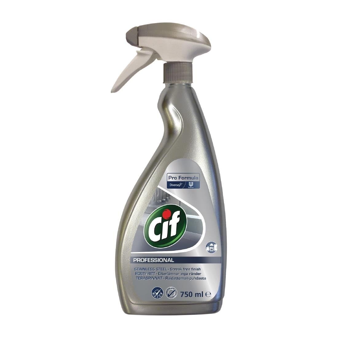 Cif 7517938 Professional Stainless Steel and Glass Cleaner, 750 mL