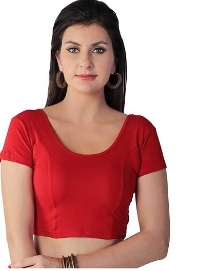 cotton stretchable saree blouse for women