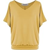 Van Der Rich Batwing Tops for Women – Oversized Casual T-Shirt with Banded Waist