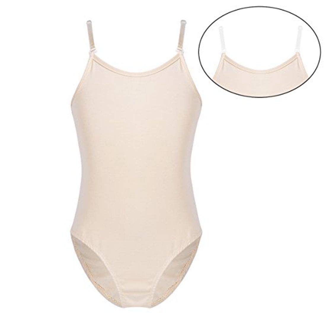 Agoky Girls Nude Adjustable Shoulder Straps Ballet Dance Underwear Gymnastics Leotard Camisole Nude 8-10 Years