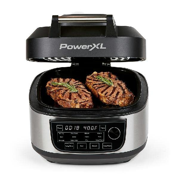 PowerXL Grill Air Fryer Combo Plus 6 QT 12in1 Indoor Grill, Air Fryer
