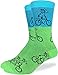Good Luck Sock Men's Green Dog on Bike Crew Socks - Green, Adult Shoe Size 7-12