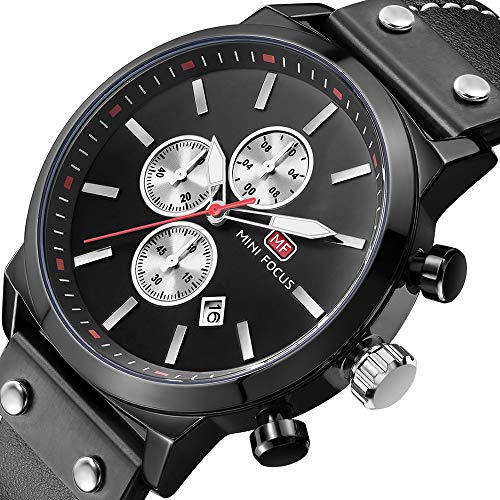 MINI FOCUS Men's Business Quartz Watches Fashion Casual Watch Men Chronograph Waterproof Wrist Watch with Date Display