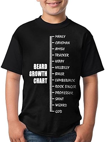 YOUTHBABY Beard Growth Chart Unisex-Child Cool T Shirts Short Sleeve Summer Clothes For Youth
