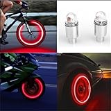 Auto Accessories Bike Supplies Neon Blue Strobe LED Tire Valve Caps,Tuscom (Red)