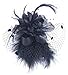 Coolr Fascinators Hair Clip Headband Feather Flower Veil Wedding Headwear Bridal 1920s Headpiece, A Black, One Size