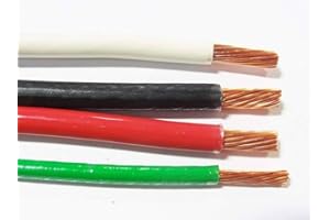 Wirenco 6 AWG White, Black and Red with 8 AWG Green THHN, Stranded Copper Cables (25 FEET)
