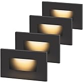 kadision 120V Dimmable LED Step Lights, 3000K/4000K/5000K Selectable, 3.5W 175lm Indoor Outdoor Stair Lights, Aluminum ORB Fi