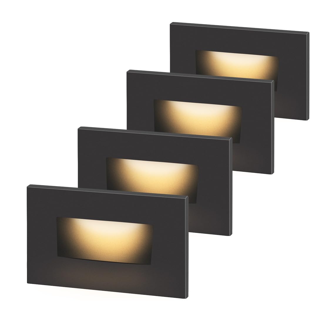 Photo 1 of kadision 120V Dimmable LED Step Lights, 3000K/4000K/5000K Selectable, 3.5W 175lm Indoor Outdoor Stair Lights, Aluminum ORB Finish, 4 Pack