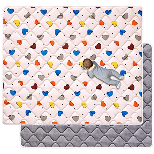 Odorless Premium Foam Baby Play Mat, Soft Microfiber Fabric Crawling Mat for Floor- Comfortable and Hypoallergenic, Non-Slip Cushioned Floor Playpen mat for Infants,Babies,Toddlers