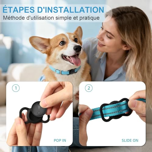 Collare GPS Gatto,GPS per Cani Supporta Sia I Sistemi iOS che Android, Localizzatore GPS per Cani in Tempo, Batteria A Lunga Durata, Localizzatore per Animali Domestici Impermeabile-Nero