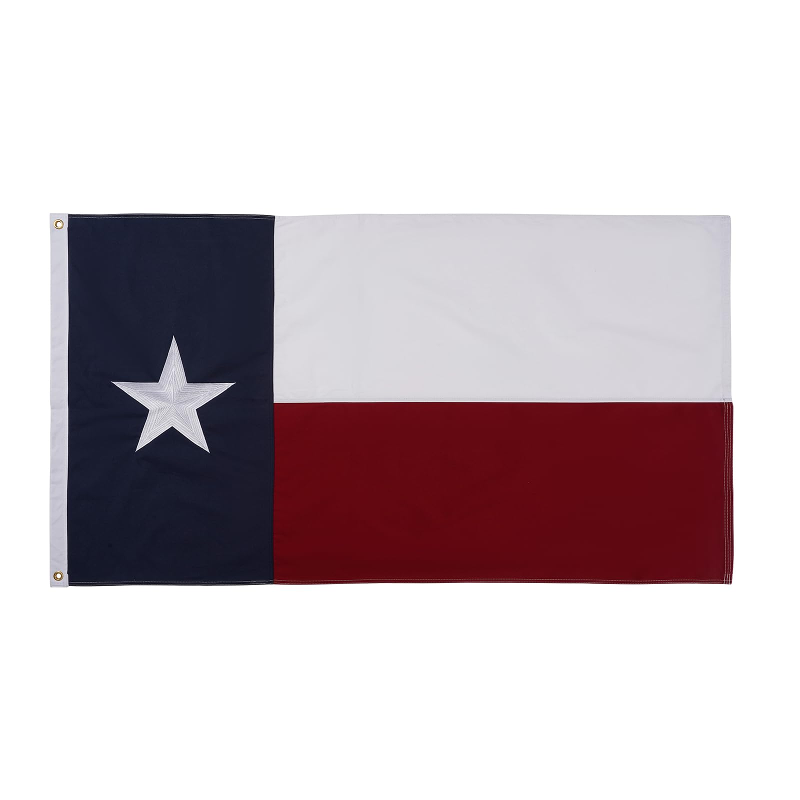 Homissor Texas Flag Cotton Flags 5x9.5 Feet Memorial Size Embroidered Star Heavy Duty TX State Flag Sewn Stripes for Indoor Image