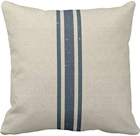 Grainsack with Three Navy Stripes Throw pillowcase Pillow shams case Cushion Cover 1616