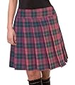 Burgundy and Black Schoolgirl Tartan Plaid Pleated Plus Size Long Skirt Barossa