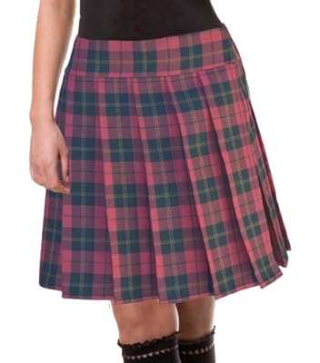 Burgundy and Black Schoolgirl Tartan Plaid Pleated Plus Size Long Skirt Barossa