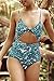 CUPSHE Women’s Lush Leaves Print Back Hook Closure Cut Out at Length One-Piece Swimsuit Beach Swimwear Bathing Suit (M) Green