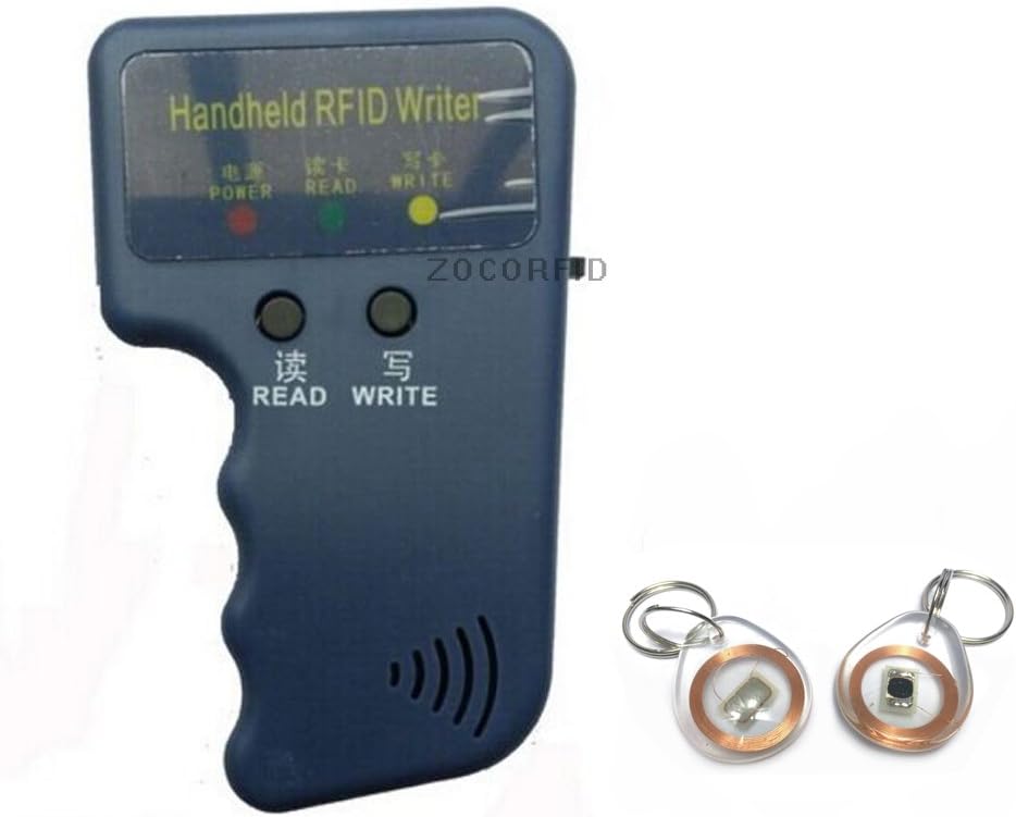 125KHz EM4100 TK4100 RFID Copier Writer Duplicator Programmer Reader + 5pcs T5577 Rewritable crystal keyfobs