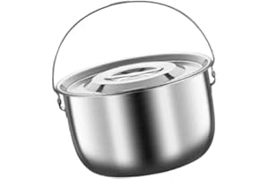 Leefasy Camping Pot Cooking Pot,Multipurpose,Cookware with Lid and Handle for Commercial,Kitchen,Camping,Party Home, 2.5L
