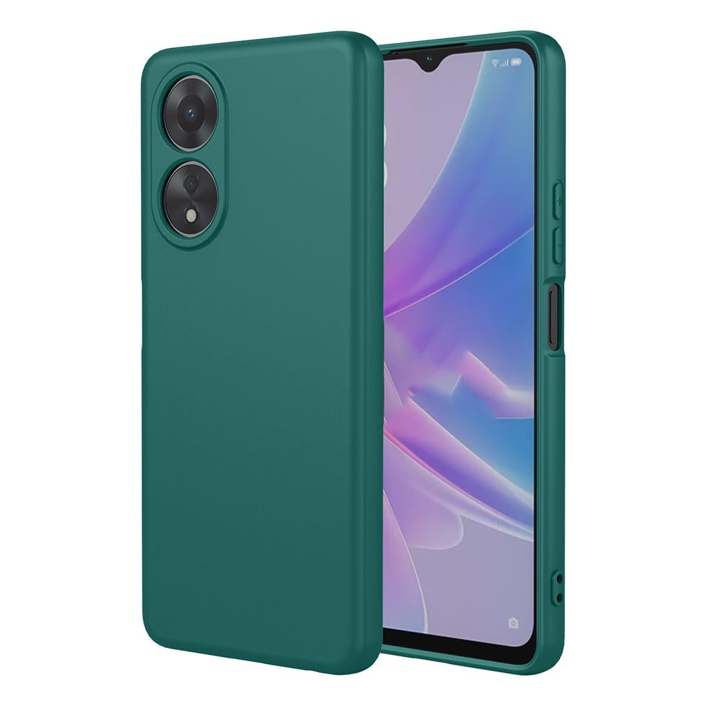 SEAHAI Case for OPPO A98 5G, Ultra Thin Silky-Soft Touch Liquid Silicone Phone Cover with Shockproof Airbag Design, Premium TPU Bumper Fashion Case - Dark Green