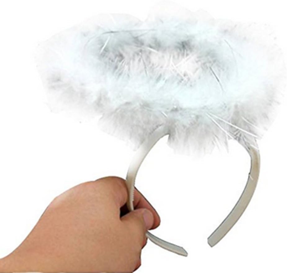 homeyusa Pack of 5 Feather Angel Halo Headband Fancy Xmas Party Dress Headwear Costume