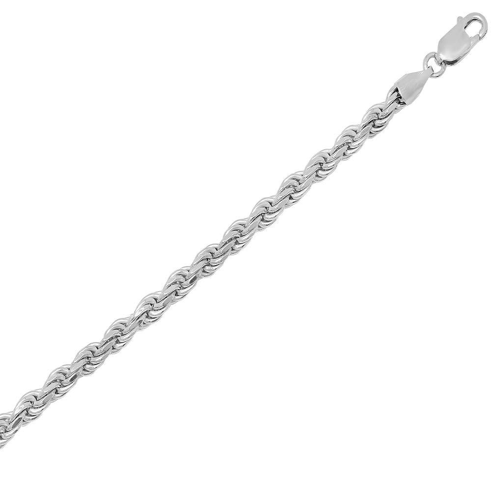 Sterling Silver Diamond Cut Rope Chain 