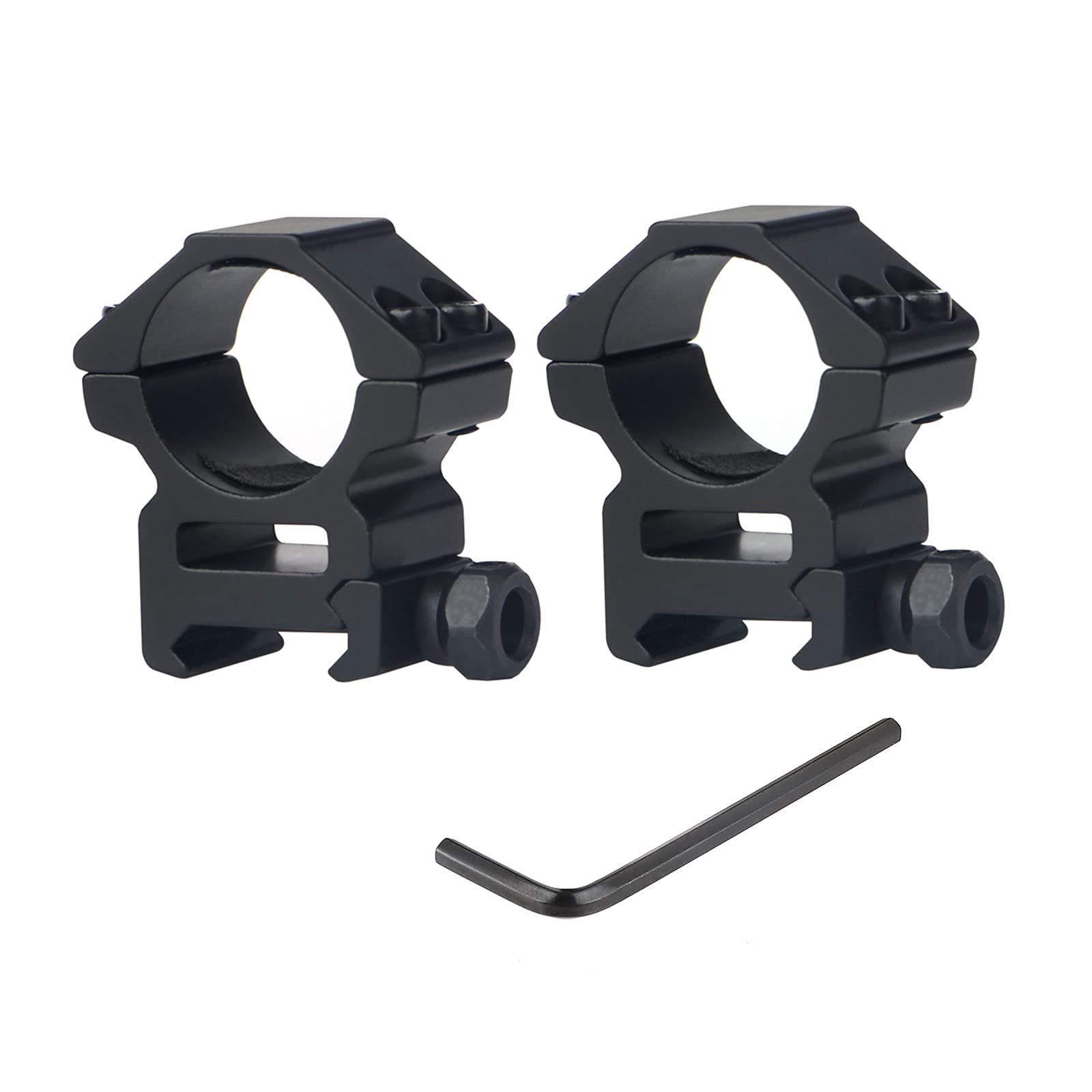 ToopMount Scope Mount Double Rings 25.4mm 1" Medium Profile See-Thru Scope Rings 20mm Picatinny Weaver Riser Mount