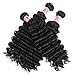 UNice Hair Icenu Series Peruvian Deep Wave Virgin Hair 4x4 Lace Closure with Bundles Real Human Hair Weft Extensions Natural Color 95-100g/piece (16 18 20+14Closure)