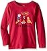 Life is Good Longsleeve Girls Elemental Camp Fire Tee, Rose Berry