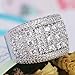 16mm S925 Silver Big Band Luxury Cubic Zirconia Engagement Rings for Women Fashion Jewelry for Women Size 10