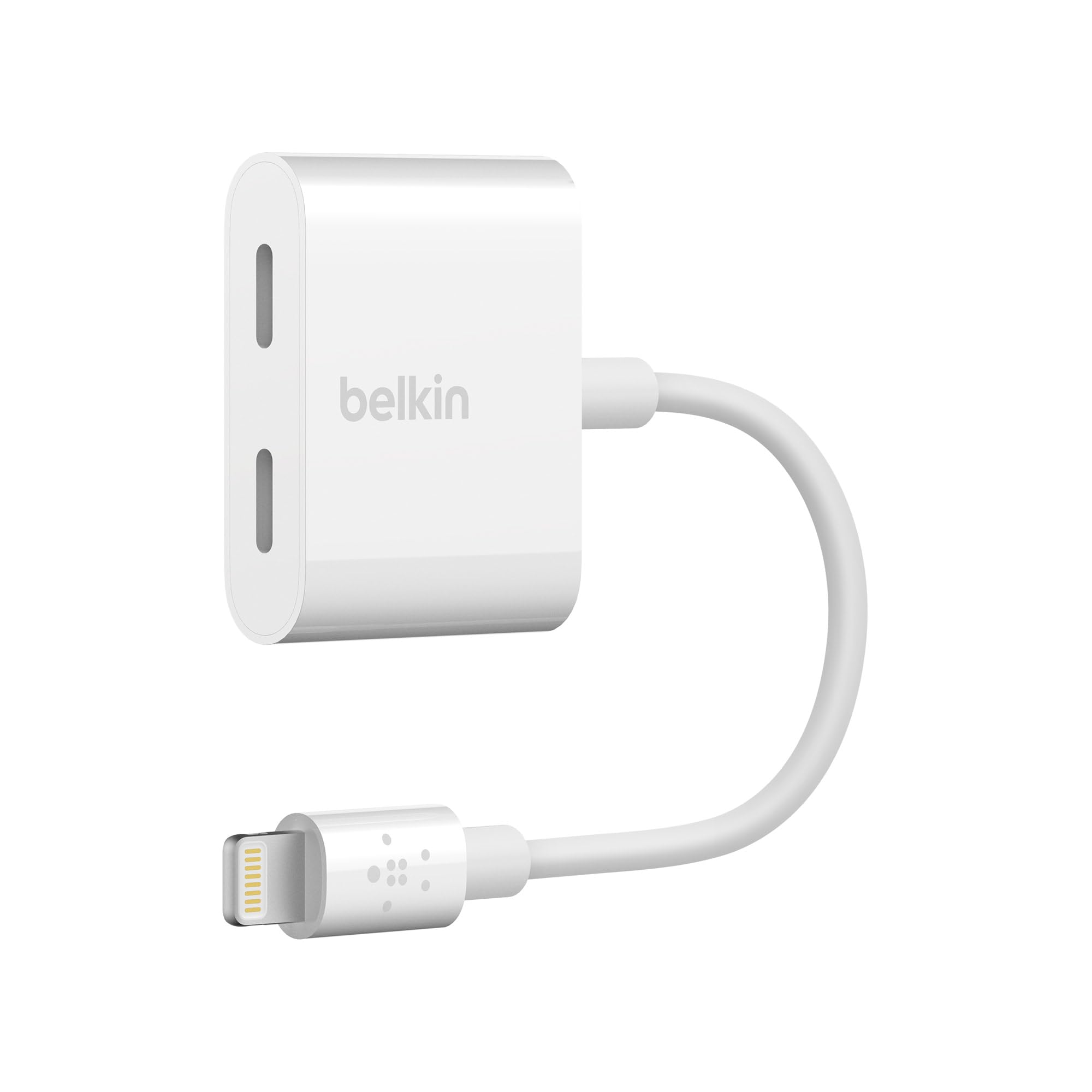 Belkin Rockstar Audio Lightning Adapter + Charging (Charging Adapter for iPhone 12, 12 Pro, 12 Pro Max, 12 Mini, 11, 11 Pro/Pro Max, XS, XS Max, XR, X, SE, 8/8 Plus etc) White F8J198btWHT