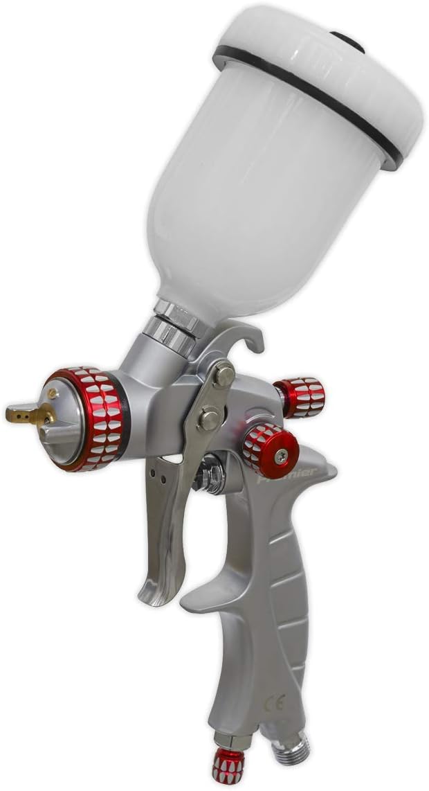 Sealey HVLP04 HVLP Gravity Feed Touch-Up Spray Gun 1mm Set-Up, Silver