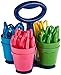 Westcott School Scissor Caddy and 5-Inch Blunt Safety Scissors for Kids, Assorted, 24 Pack (14756)