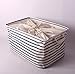 GreenForest Collapsible Laundry Storage Basket Classic Storage Box with Blue Stripe