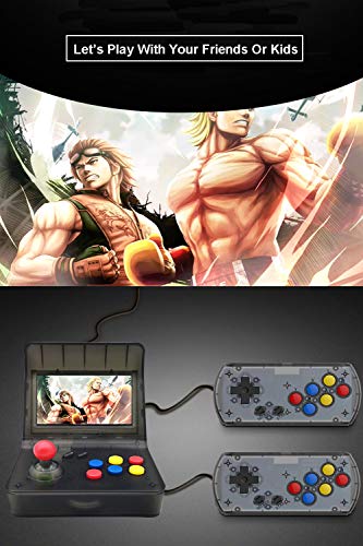 Julyfox Mini Arcade Games Machine Portable, Handheld Retro Game Consoles 3000 Classic Arcade Video Games W/Joystick 4.3 inch TV Support Contra Street Fighter Donkey Kong Galaga for Kids 80s 90s Black