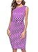 Women Pencil Dress Wear to Work Office Casual Sleeveless Knee Length Vintage Dot BK191 (6（Medium）, Purple)