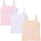 DOCOLL Training Bras for Teens Tween Cotton Bras Kids Crop Tank Tops for 7-12 Years
