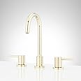 Signature Hardware 483886 Lexia 1.2 GPM Widespread Gooseneck Bathroom Faucet with Pop-Up Drain Assembly - Polished Brass