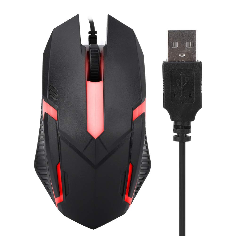 Sutinna Black Wired Computer Mouse, Gaming Mouse, Portable Colorful Computer Accessory for windowsXP/Vista/7/8/10 for PC Laptop