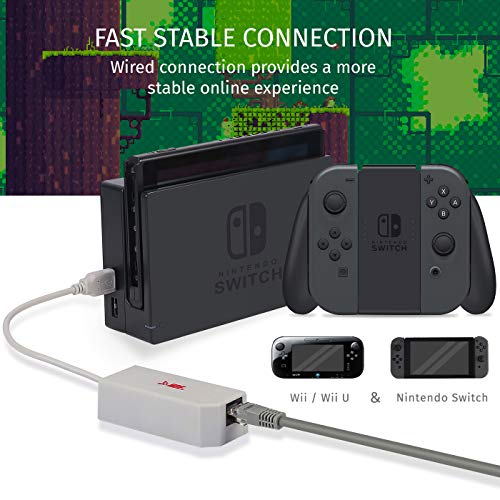 image for HDE Ethernet Adapter for Nintendo Switch / Wii U / Wii USB to LAN Netw