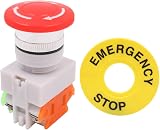 WANGCL 2PCS Emergency Stop Rotary Switch 1NO 1NC 22mm LAY37-11ZS view 4