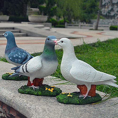 Accreate Bird Adornment Simulate Pigeon Adornment Graceful Resin Artware Decor Yard Garden Park (B Gray White) - Thumbnail 3
