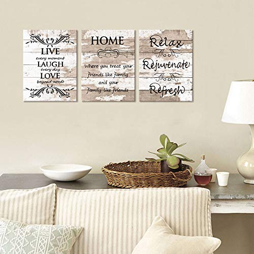 Visual-Art-Decor-Sweet-Home-Love-Life-Quotes-on-Rustic-Brown-and-Beige-Wood-Textured-Background-Canvas-Prints-Wall-Art-Framed-and-Stretched-for-Home-Living-Room-Kitchen-Bedroom-Decoration