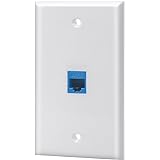 Sancable - Ethernet Wall Plate, 1 Port Cat6 Keystone Female to Female - White