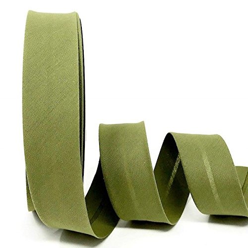 Byetsa Khaki Green 30mm Polycotton Bias Binding on a 25m Roll