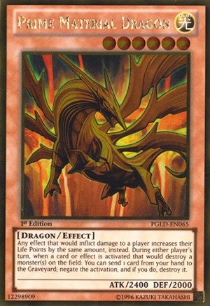 Yu-Gi-Oh! - Prime Material Dragon (PGLD-EN065) - Premium Gold - 1st Edition - Gold Rare