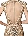 Clearbridal Women's Trumpet Champagne Sequins Evening Dress Designer Prom Gown