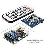 Geekworm Raspberry pi 3 B+ 38KHz IR Infrared Remote Expansion Board + Remote Controller Kit | Transmitter/Receiver/Transceiver Shield | Geekworm IR Control Kit for Raspberry pi 3 Model B Plus/3 B/2B
