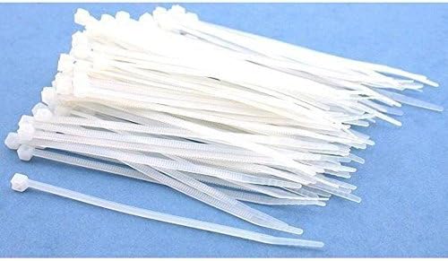 200 White Nylon Cable Zip Ties Self Locking 12" White (200 Pack)